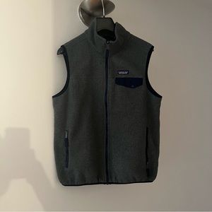 Patagonia Fleece Vest -Grey and Navy, Medium